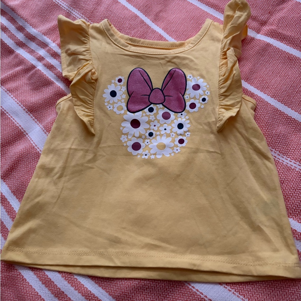Minnie Mouse shirt with Ruffled Sleeve Size 3T